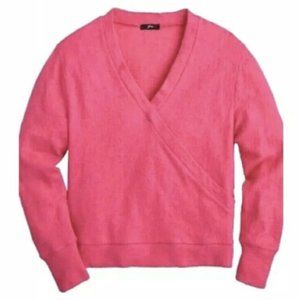 J Crew Women's Pink Faux Wrap Blouse Top Workwear
